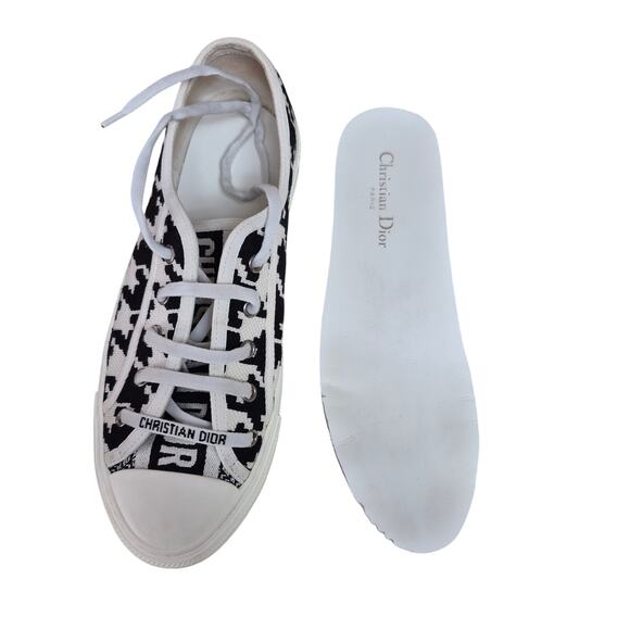 Christian Dior Black White Houndstooth Walk N Dior Sneakers Shoes 39 1/2 9 1/2 - Picture 4 of 8